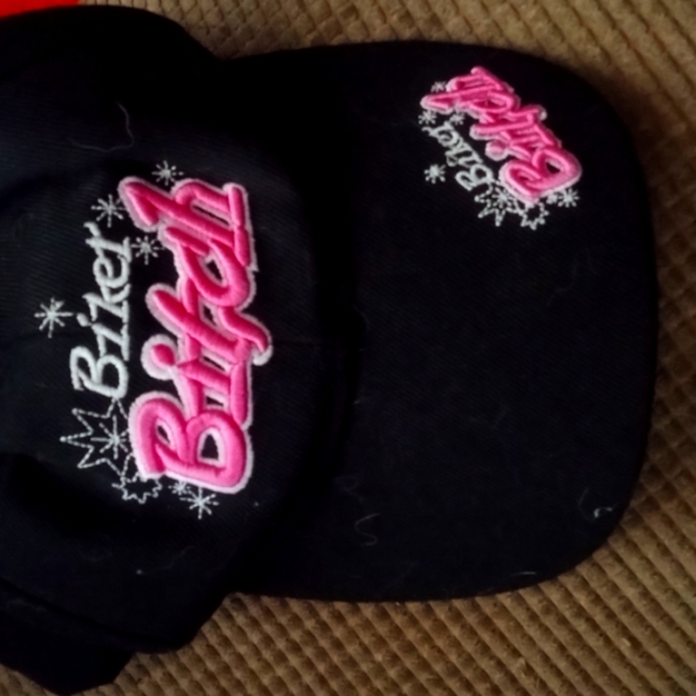 Black and Pink Embroidered Cap